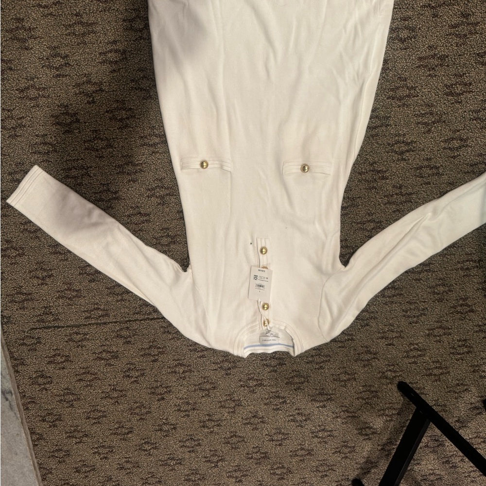 Cream Long Sleeve Sweater with Button Accents